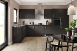 KITCHEN KIT FLATPACK SLAB SUPER GLOSS GRAPHITE 800 PANEL WALL END