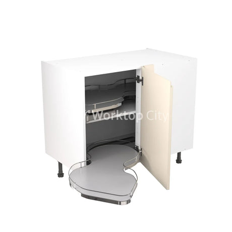 Kitchenkit Flatpack J Pull Super Gloss Cashmere 1000 Base Unit Blind Corner With Dual Handed Out