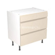 Kitchenkit Flatpack J Pull Super Gloss Cashmere 800 Base Unit 3 Drawer