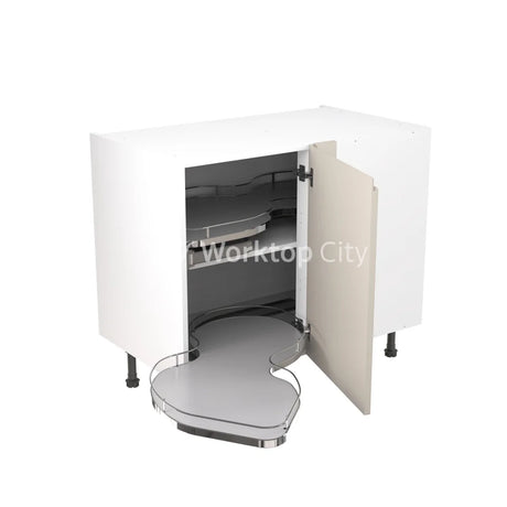 Kitchenkit Flatpack J Pull Super Gloss Light Grey 1000 Base Unit Blind Corner With Dual Handed Out