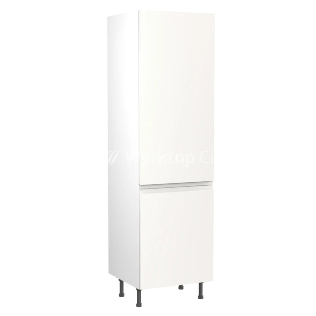 Kitchenkit Flatpack J Pull Super Gloss White 600 Tall Unit Fridge&Freezer 70/30