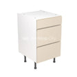 Kitchenkit Flatpack J Pull Ultra Matt Cashmere 500 Base Unit 3 Drawer