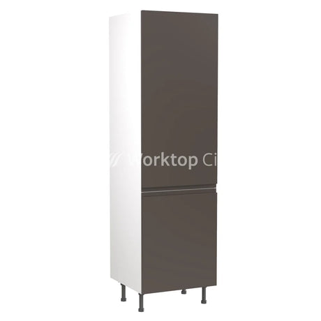 Kitchenkit Flatpack J Pull Ultra Matt Graphite 600 Tall Unit Fridge&Freezer 70/30