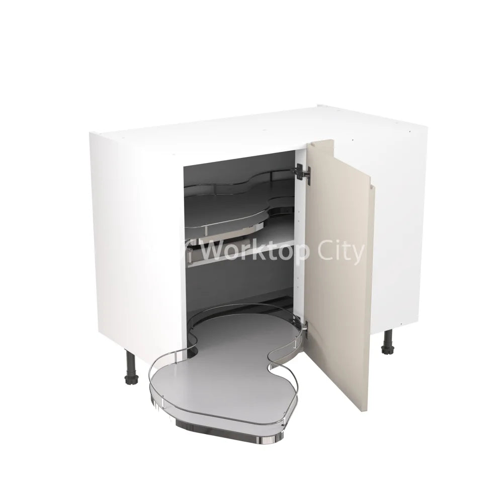 Kitchenkit Flatpack J Pull Ultra Matt Light Grey 1000 Base Unit Blind Corner With Dual Handed Out