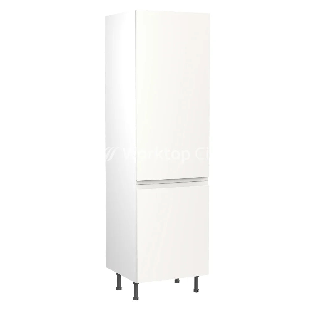 Kitchenkit Flatpack J Pull Ultra Matt White 600 Tall Unit Fridge&Freezer 70/30