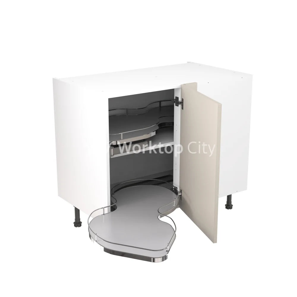 Kitchenkit Flatpack Shaker Ultra Matt Light Grey 1000 Base Unit Blind Corner With Dual Handed Pull