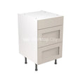 Kitchenkit Flatpack Shaker Ultra Matt Light Grey 500 Base Unit 3 Drawer