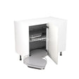 Kitchenkit Flatpack Shaker Ultra Matt White 1000 Base Unit Blind Corner With Dual Handed Pull Out