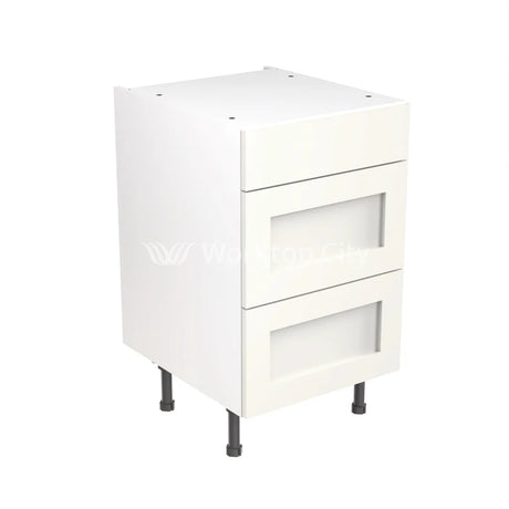 Kitchenkit Flatpack Shaker Ultra Matt White 500 Base Unit 3 Drawer