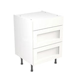 Kitchenkit Flatpack Shaker Ultra Matt White 600 Base Unit 3 Drawer