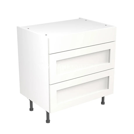 Kitchenkit Flatpack Shaker Ultra Matt White 800 Base Unit 3 Drawer