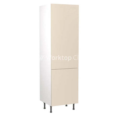 Kitchenkit Flatpack Slab Super Gloss Cashmere 600 Tall Unit Fridge&Freezer 70/30