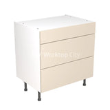 Kitchenkit Flatpack Slab Super Gloss Cashmere 800 Base Unit 3 Drawer