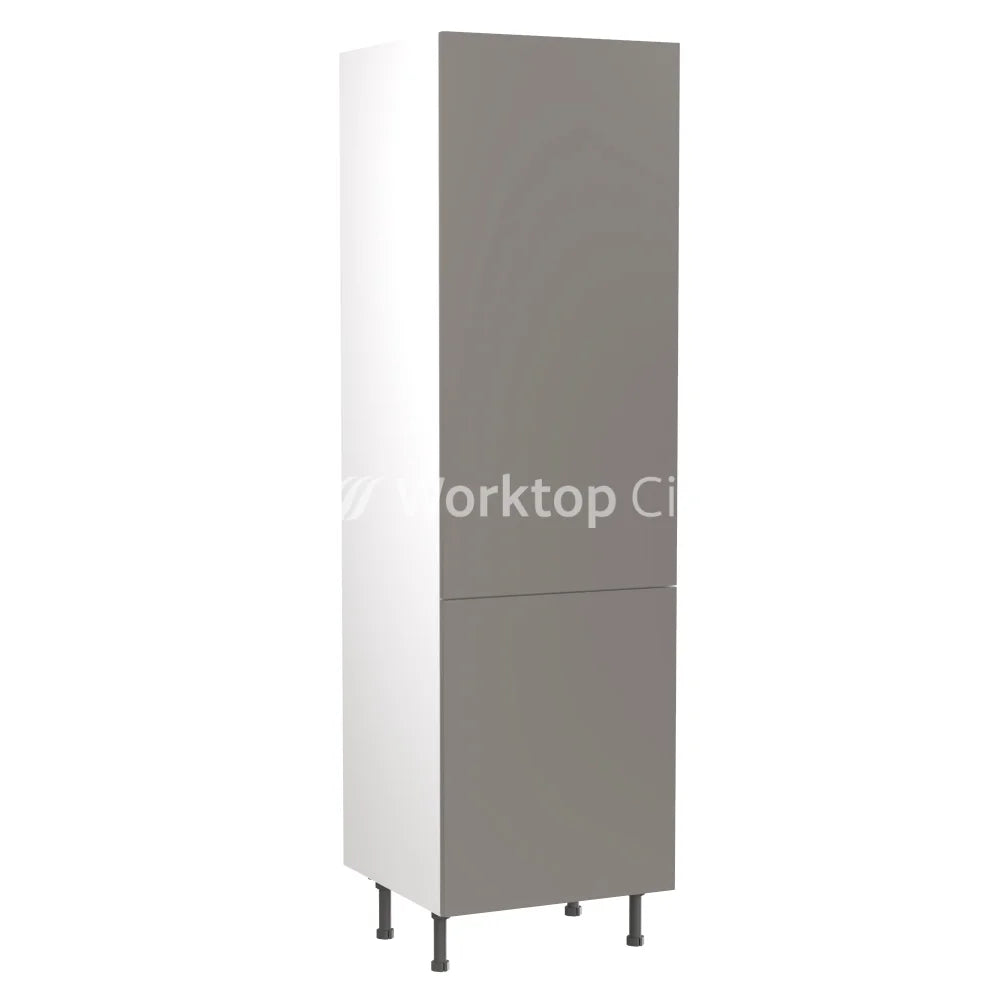 Kitchenkit Flatpack Slab Super Gloss Dust Grey 600 Tall Unit Larder