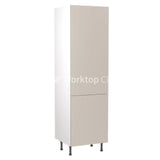 Kitchenkit Flatpack Slab Super Gloss Light Grey 600 Tall Unit Fridge&Freezer 70/30