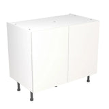 Kitchenkit Flatpack Slab Super Gloss White 1000 Base Unit