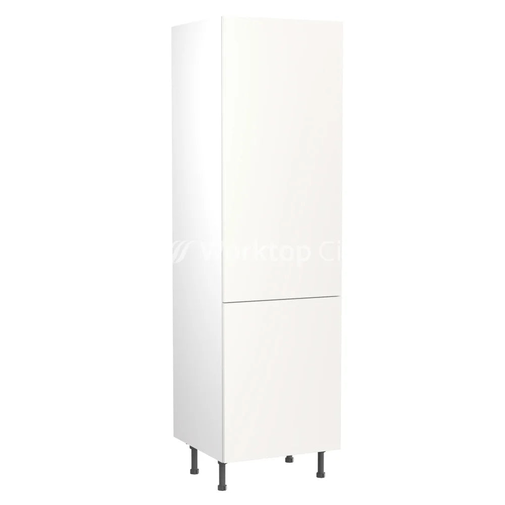 Kitchenkit Flatpack Slab Super Gloss White 600 Tall Unit Fridge&Freezer 70/30