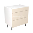 Kitchenkit Flatpack Slab Ultra Matt Cashmere 800 Base Unit 3 Drawer