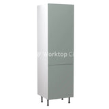 Kitchenkit Flatpack Slab Ultra Matt Sage Green 600 Tall Unit Fridge&Freezer 70/30