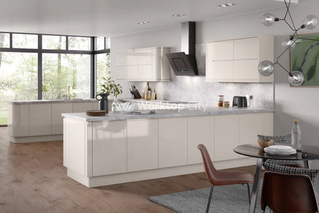 Larissa Handle Less Cashmere Gloss J Pull- Replacement Kitchen Doors SAMPLE PRODUCTS