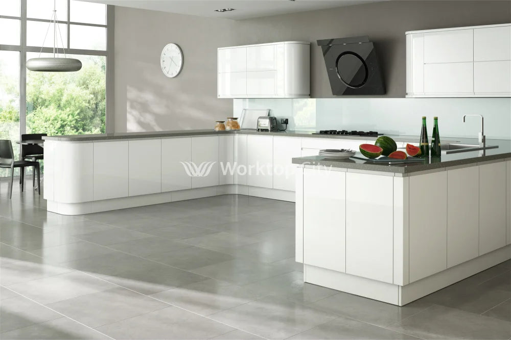 Larissa Handle Less White Gloss J Pull- Replacement Kitchen Doors SAMPLE PRODUCTS