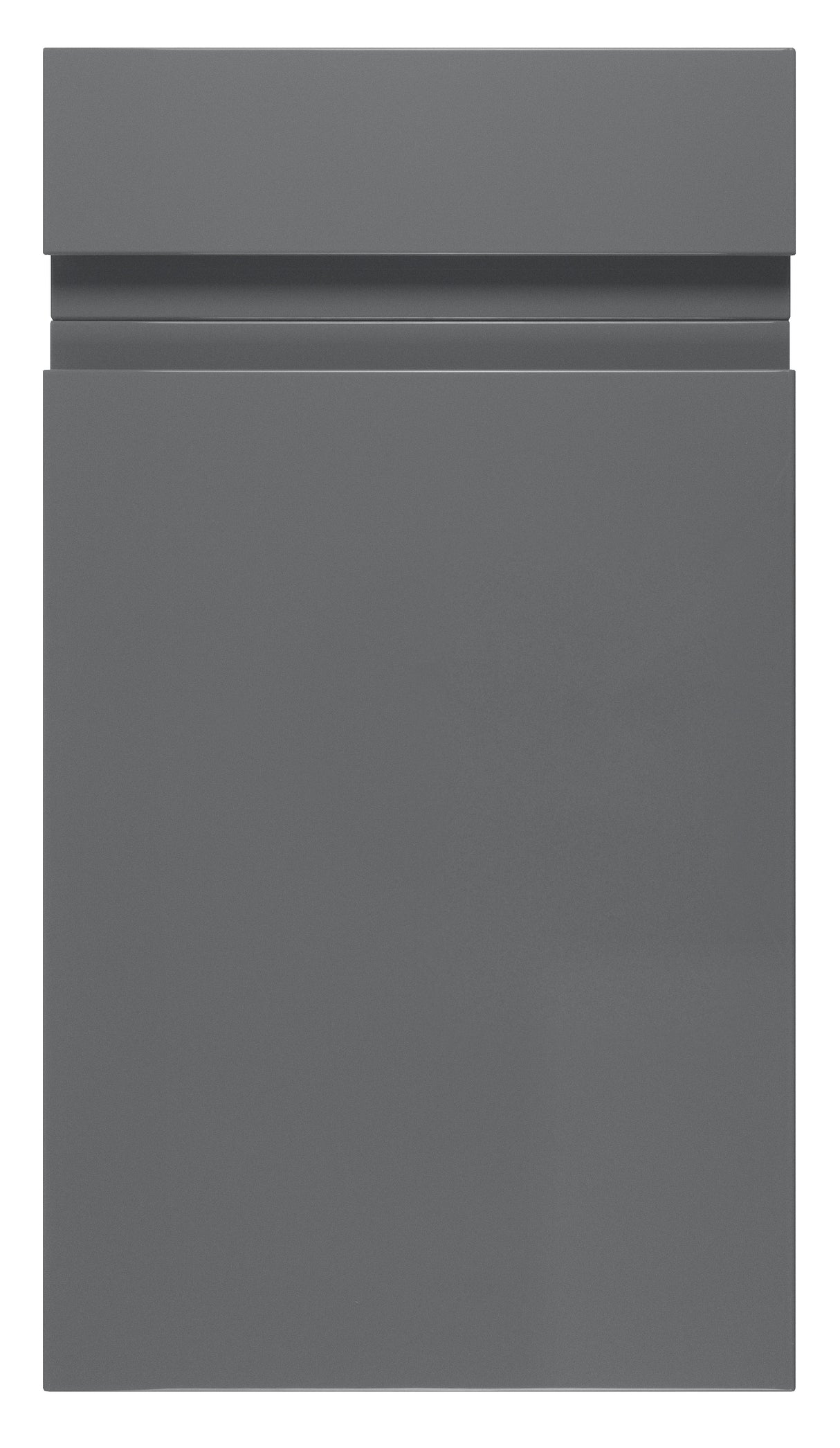 Larissa Handle Less Dust Grey Gloss J Pull- Replacement Kitchen Drawer Front (140mm High)