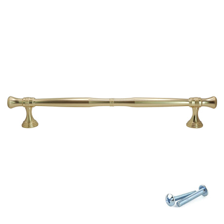 M4TEC Brushed Brass Decorative Bar Handle – VH8 Series (Traditional Cabinet & Drawer Handle)
