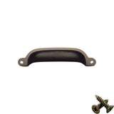 M4TEC 96mm Antique Brass Cup Handle - Kitchen Cabinet & Drawer Pull (VG4 Series)