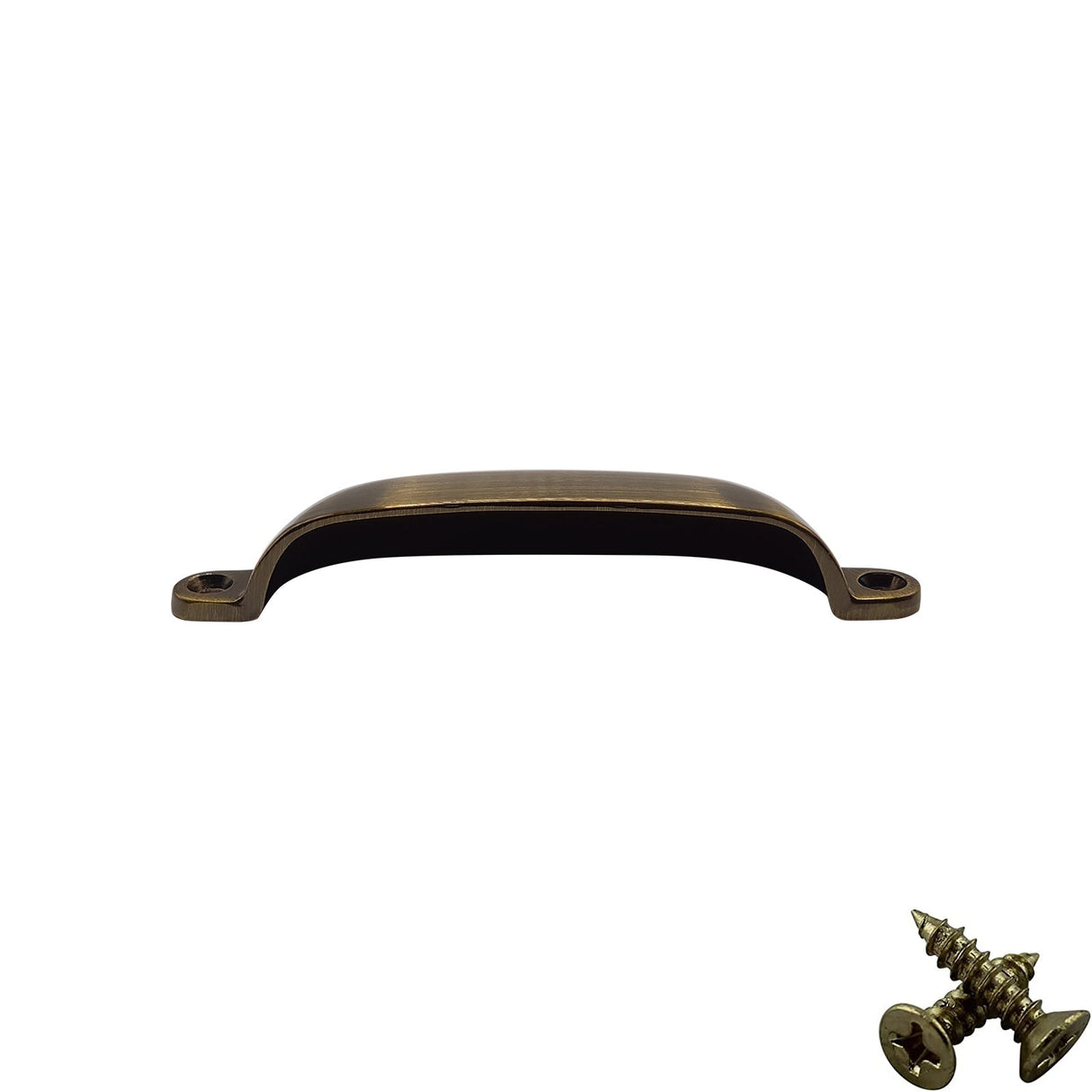 M4TEC 96mm Antique Brass Cup Handle - Kitchen Cabinet & Drawer Pull (VG4 Series)