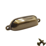 M4TEC 96mm Antique Brass Cup Handle - Kitchen Cabinet & Drawer Pull (VG4 Series)