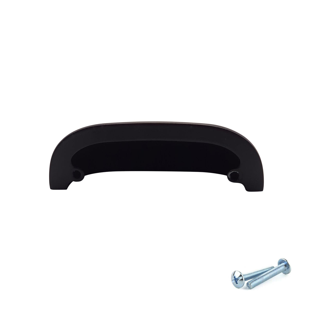 M4TEC 64mm Matte Black Cup Handle - Modern Zinc Drawer & Kitchen Cabinet Pull (VG5 Series)