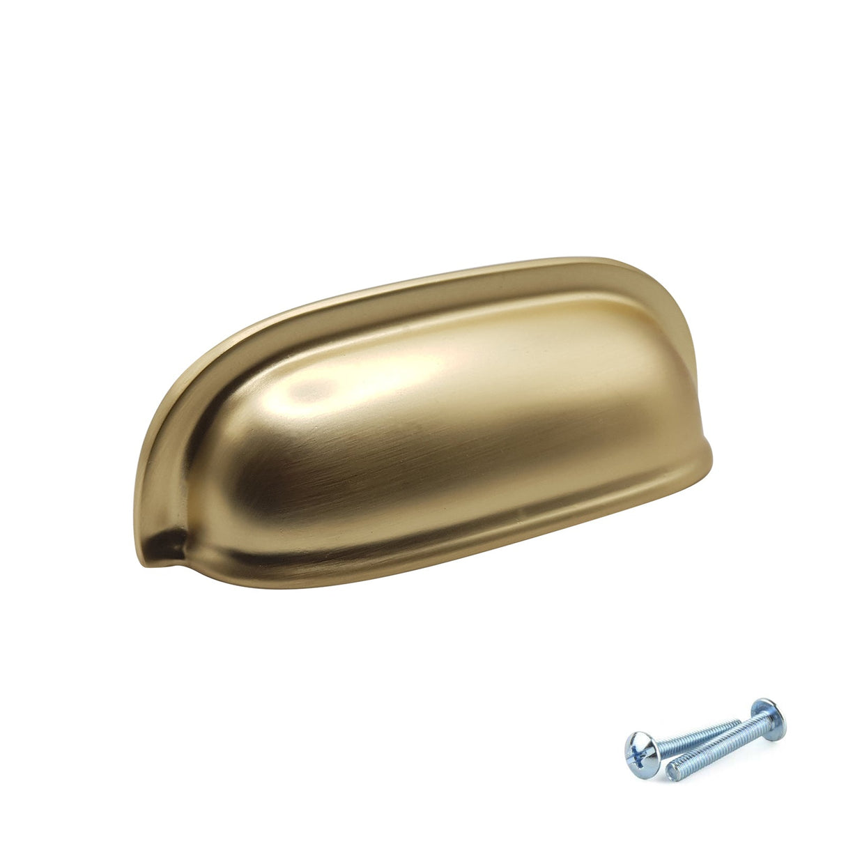 M4TEC 64mm Brushed Nickel Cup Handle - Zinc Kitchen Cabinet & Drawer Pull (VG5 Series)