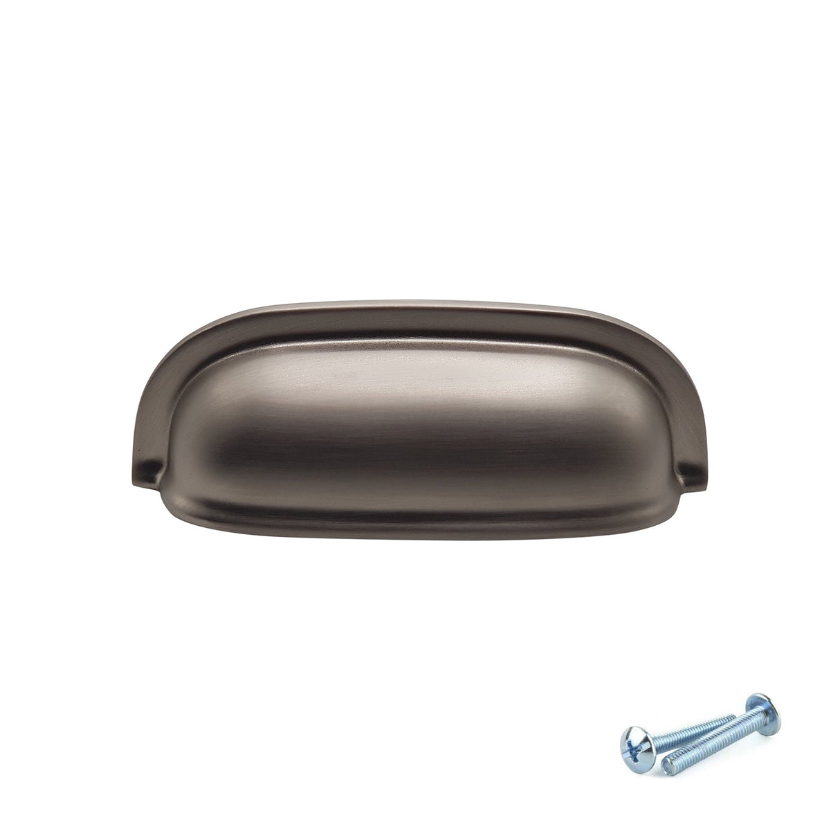 M4TEC 77mm Brushed Nickel Cup Handle - Modern Zinc Kitchen Cabinet & Drawer Pull (VG6 Series)
