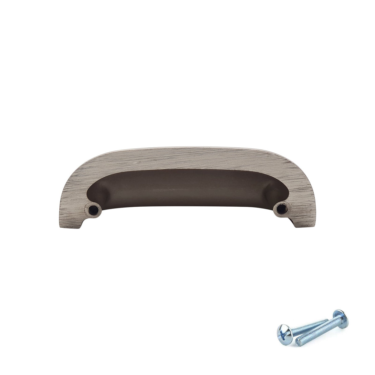 M4TEC 77mm Brushed Nickel Cup Handle - Modern Zinc Kitchen Cabinet & Drawer Pull (VG6 Series)