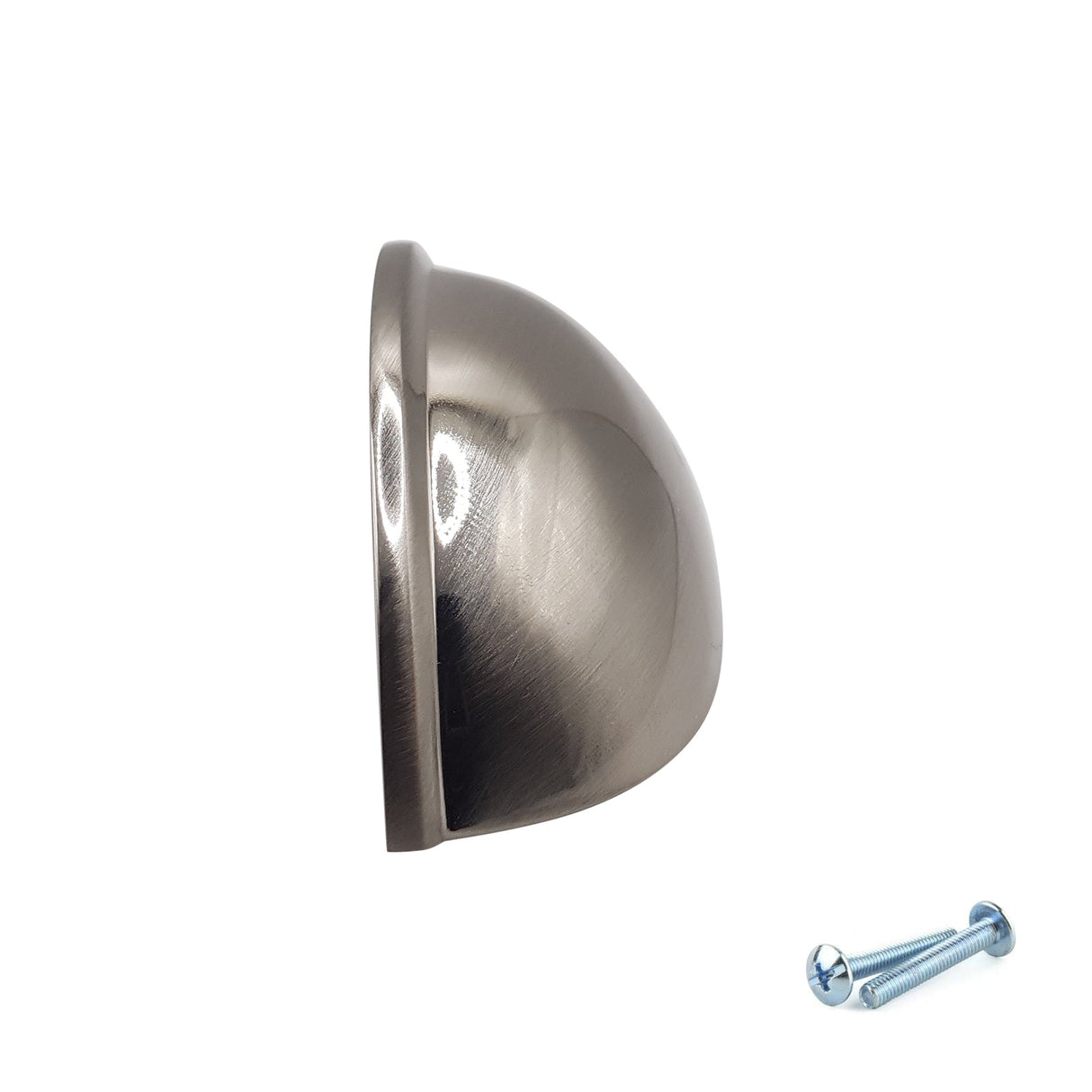 M4TEC 77mm Brushed Nickel Cup Handle - Modern Zinc Kitchen Cabinet & Drawer Pull (VG6 Series)