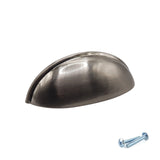 M4TEC 77mm Brushed Nickel Cup Handle - Modern Zinc Kitchen Cabinet & Drawer Pull (VG6 Series)
