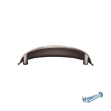 M4TEC 77mm Brushed Nickel Cup Handle - Modern Zinc Kitchen Cabinet & Drawer Pull (VG6 Series)