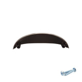 M4TEC 77mm Brushed Nickel Cup Handle - Modern Zinc Kitchen Cabinet & Drawer Pull (VG6 Series)