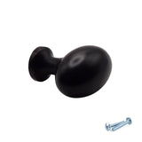 M4TEC Black Oval Knob Handle – VG8 Series (36mm Cabinet, Drawer & Cupboard Knob)