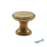 M4TEC Knob Handle Brushed Brass Doors, Drawers or Cupboards VG7 Series 25mm 10 pack
