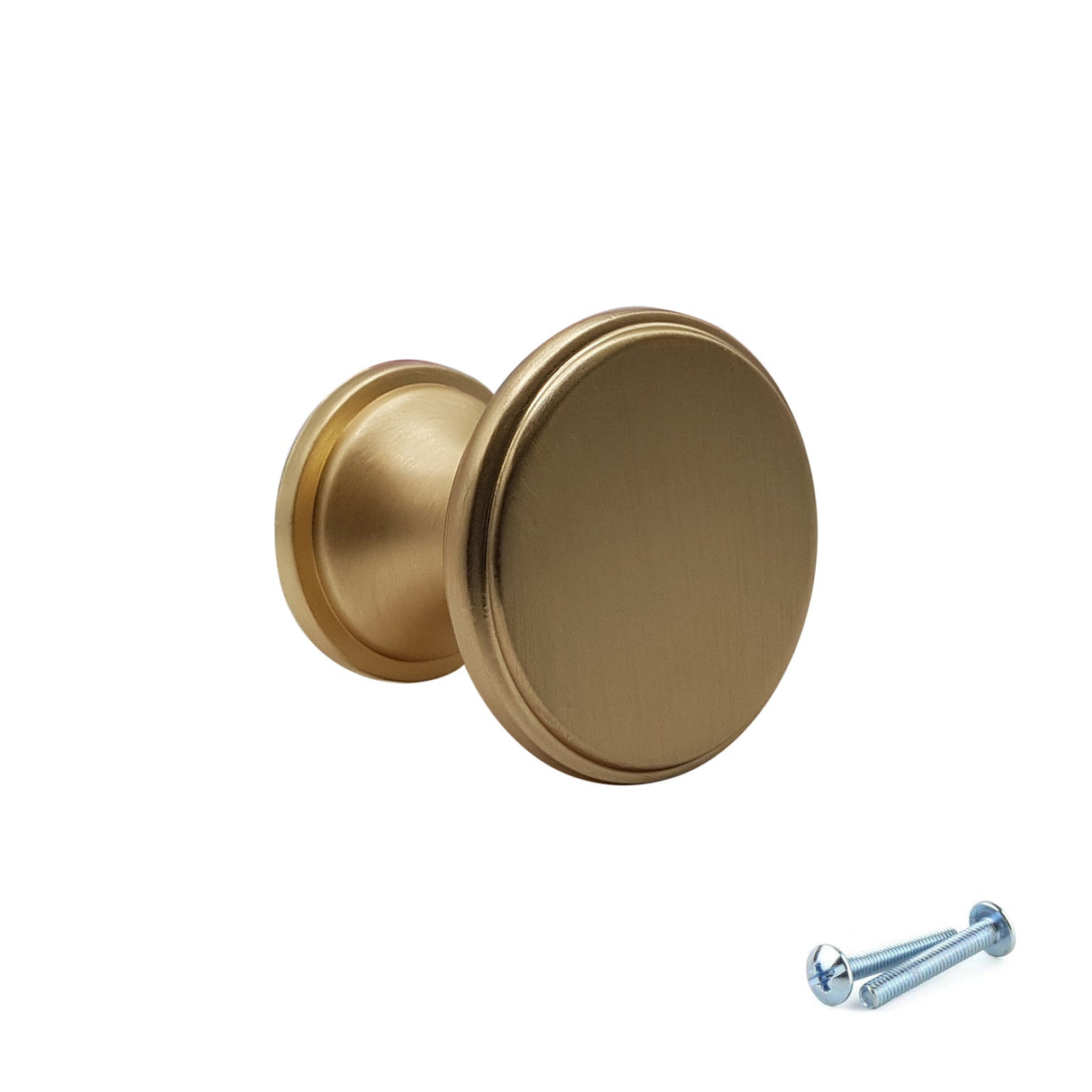 M4TEC Knob Handle Brushed Brass Doors, Drawers or Cupboards VG7 Series 25mm 10 pack