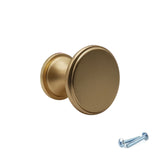 M4TEC Brushed Brass Flat Disc Knob Handle – VG7 Series (25mm Cabinet, Drawer & Cupboard Knob)