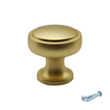 M4TEC Brushed Brass Flat Disc Knob Handle – VG7 Series (28mm Cabinet, Drawer & Cupboard Knob)