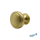 M4TEC Brushed Brass Flat Disc Knob Handle – VG7 Series (28mm Cabinet, Drawer & Cupboard Knob)