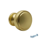 M4TEC Brushed Brass Flat Disc Knob Handle – VG7 Series (28mm Cabinet, Drawer & Cupboard Knob)