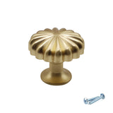 M4TEC Brushed Brass Fluted Knob Handle – VH3 Series (30mm Cabinet, Drawer & Cupboard Knob)