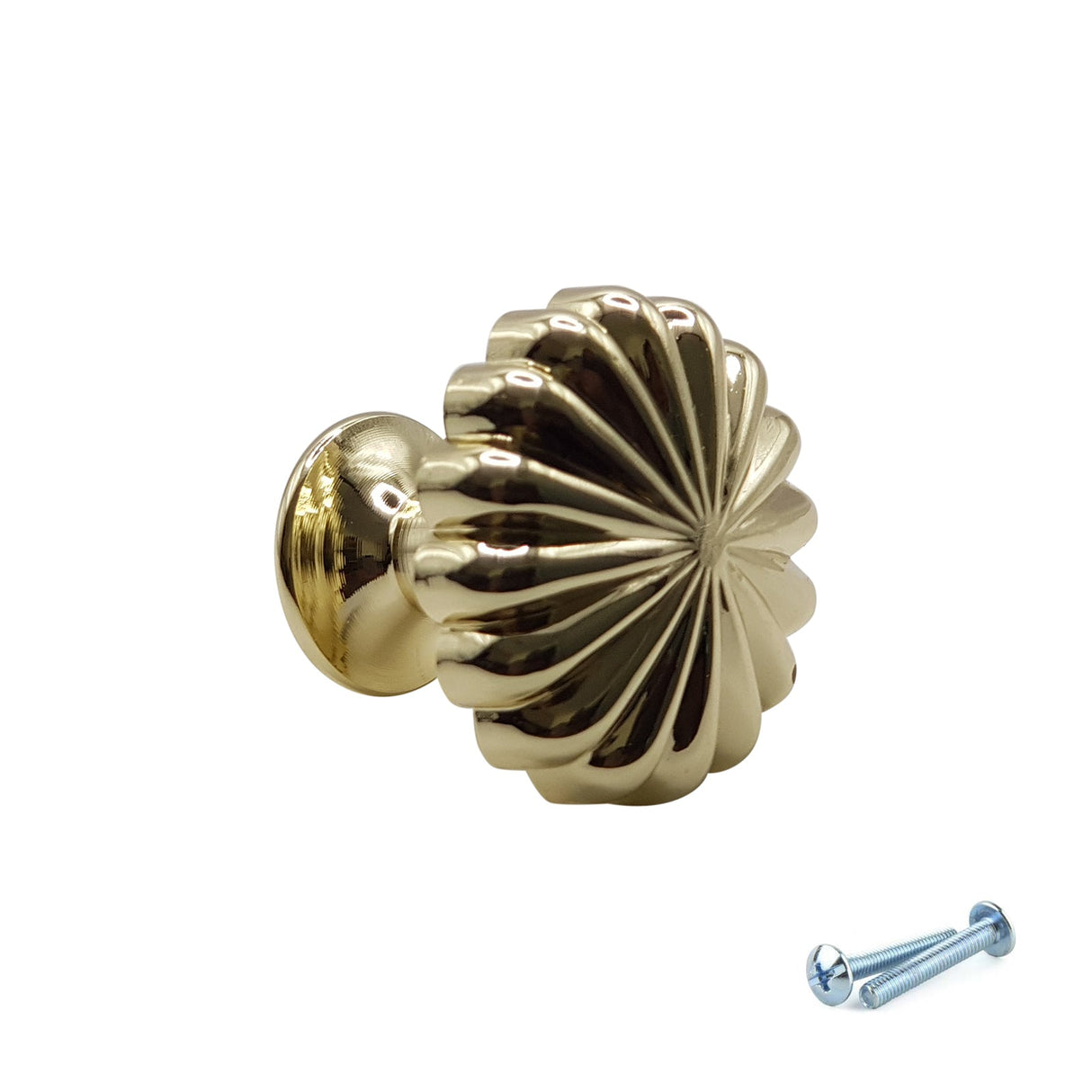 M4TEC Karat Gold Fluted Knob Handle – VH3 Series (30mm Cabinet, Drawer & Cupboard Knob)