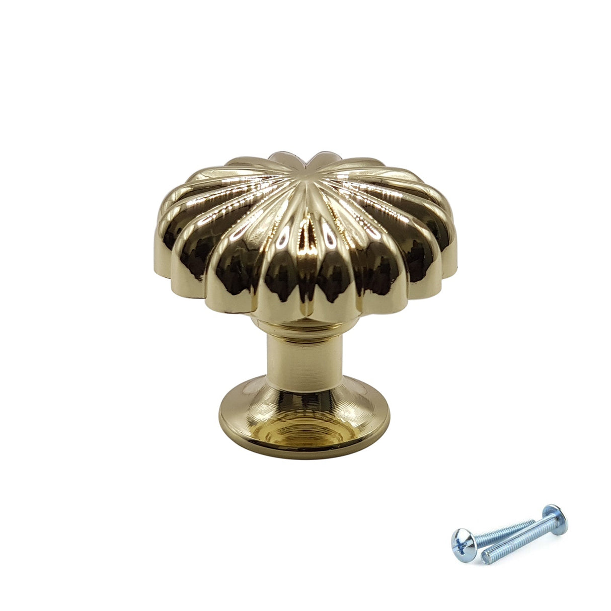 M4TEC Karat Gold Fluted Knob Handle – VH3 Series (30mm Cabinet, Drawer & Cupboard Knob)