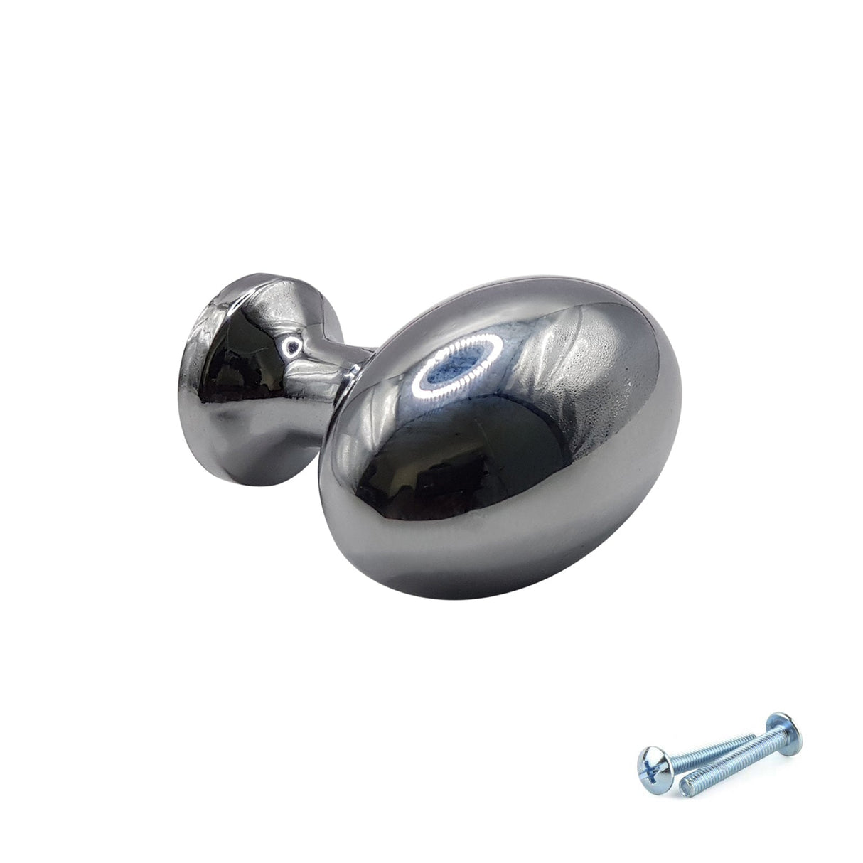 M4TEC Polished Chrome Oval Knob Handle – VG8 Series (36mm Cabinet, Drawer & Cupboard Knob)