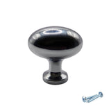 M4TEC Polished Chrome Oval Knob Handle – VG8 Series (36mm Cabinet, Drawer & Cupboard Knob)